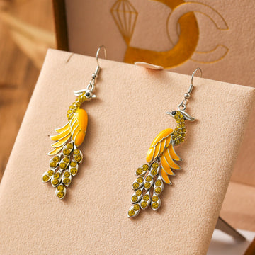 European And American Texture Peacock Earrings