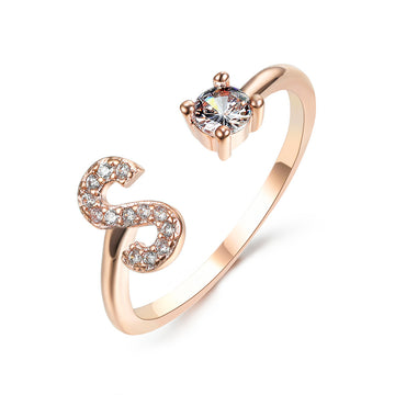 New Design Adjustable 26 Initial Letter Ring
