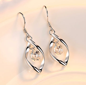 Zircon Reduction Silver Earrings Copper Plated