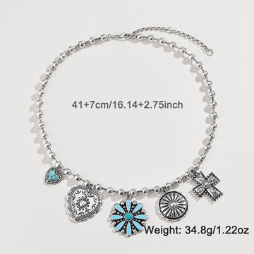 Personalized Turquoise Wax Rope Necklace Embossed