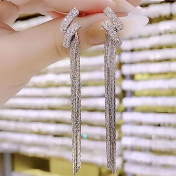 Xingx Gold Water Drop Tassel Earrings