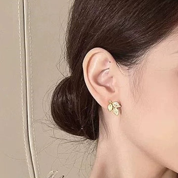 Women'S Elegant Leaf Earrings High End