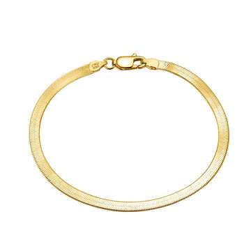S925 Sterling Silver Flat Snake Bone Bracelet