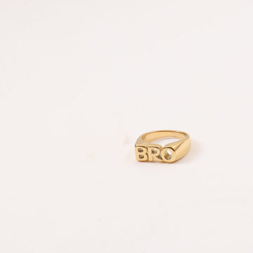 Letter Seal Titanium Steel Plating 18K Ring