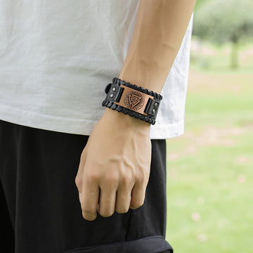 Nordic Viking Totem Triangle Energy Men'S Bracelet