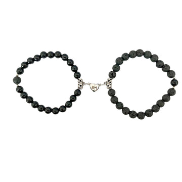 Turquoise Peach Heart Magnet Couple Design Bracelet