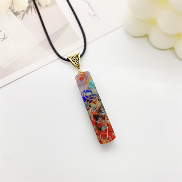 Retro Reiki Healing Energy Crystal Pendant Necklace