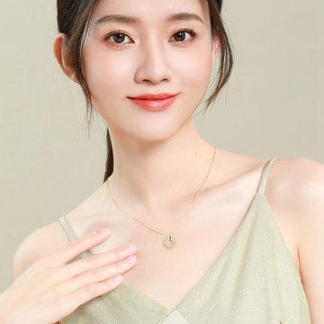 Retro Magnetic Folding Heart Shaped Four Necklace