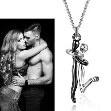Couples Pendant Humanoid Hug Necklace In
