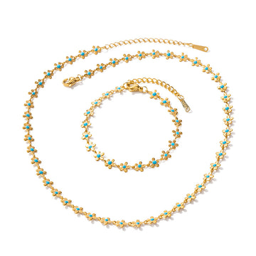 National Style Pastoral Oil Spot Glaze Necklace