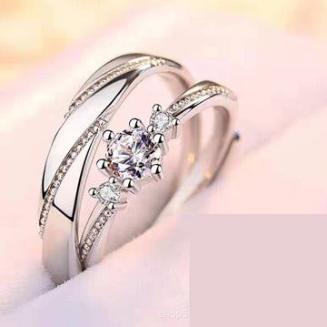 Sterling Silver Couple Wedding Ring Pair