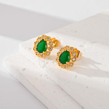 Fashion Multi Color Zircon Stud Earrings