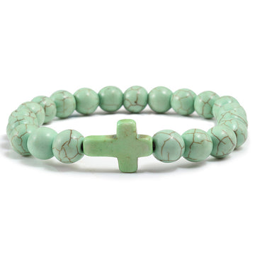 Blue Turquoise Cross Bracelet Unisex National