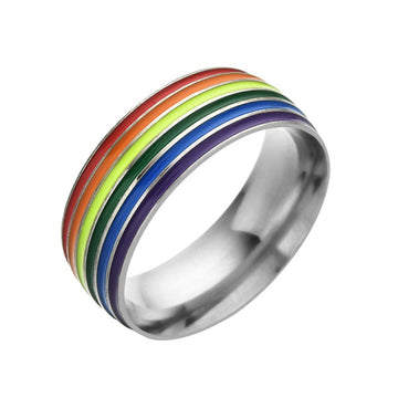 Bisexual Pride Stainless Steel Ring Unisex