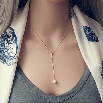 Ladies Adjustable Y Shaped Pearl Necklace