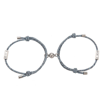 Alloy Eachother Couple Bracelet Adjustable Magnetic