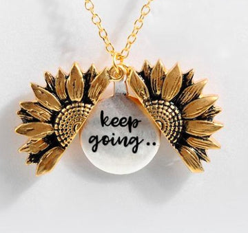 Sunflower Double Layer Lettering Necklace Stylish