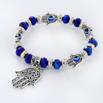 Devil'S Eye Beaded Bracelet Unisex Alloy