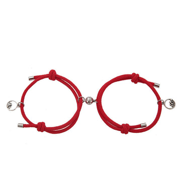 Alloy Eachother Couple Bracelet Adjustable Magnetic