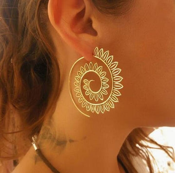 Round Spiral Drop Earrings For Women