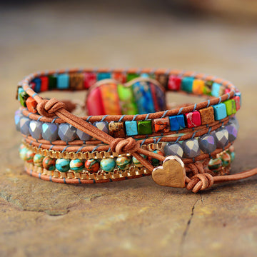 Natural Imperial Stone Hand Woven Bracelet