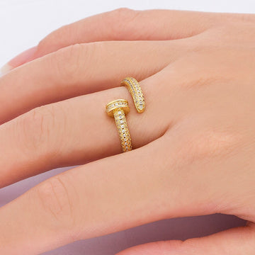 Personalized Geometric Nail Ring For Men