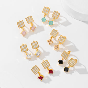 European And American Square Fashion Zircon
