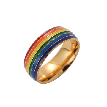 Fashion Rainbow Pride Ring Unisex Gay