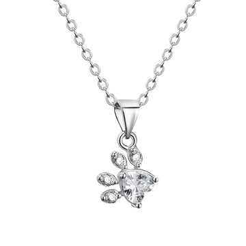 New Cat Bear Dog Paw Jewelry Necklace