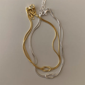 Stainless Steel Valentine'S Day Knot Snake Necklace