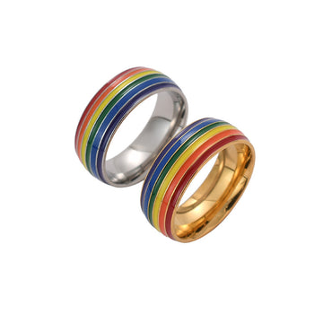 Fashion Rainbow Pride Ring Unisex Gay