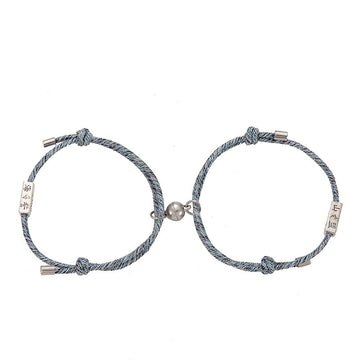 Alloy Eachother Couple Bracelet Adjustable Magnetic