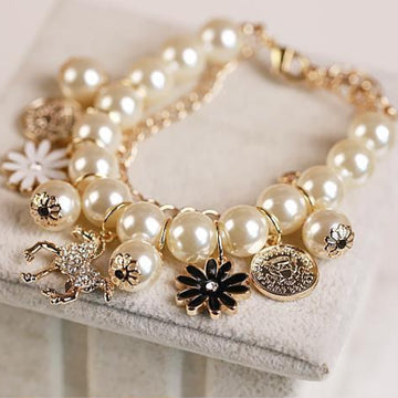 Pearl Flower Bracelet Jewelry For Elegant