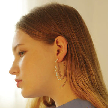 Creative Abstract Face Contour Earrings Trendy