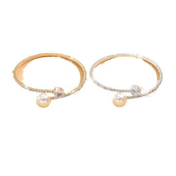 Women'S Pearl Heart Full Diamond Bracelet