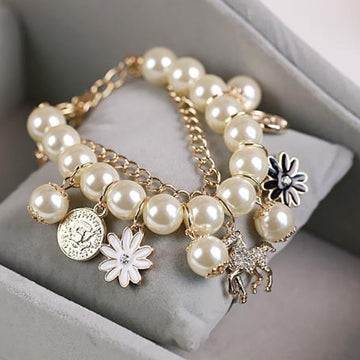 Pearl Flower Bracelet Jewelry For Elegant