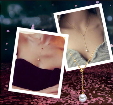 Ladies Adjustable Y Shaped Pearl Necklace