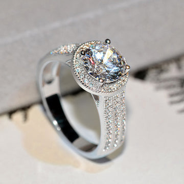 Classic Lotus Diamond Wedding Ring For