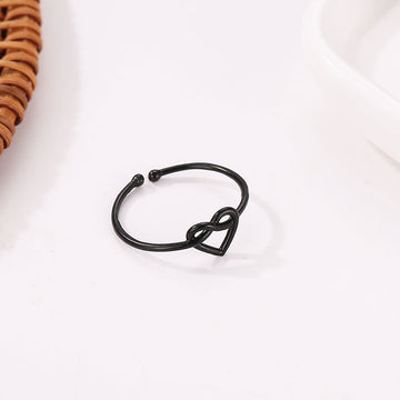 Hollow Love Ring Simple Heart-Shaped Adjustable