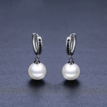 Trendy Black Round Ball Stud Earrings