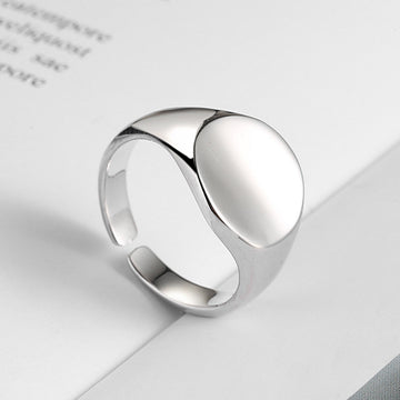 Oval Smooth Adjustable Ring Fashionable Atmosphere