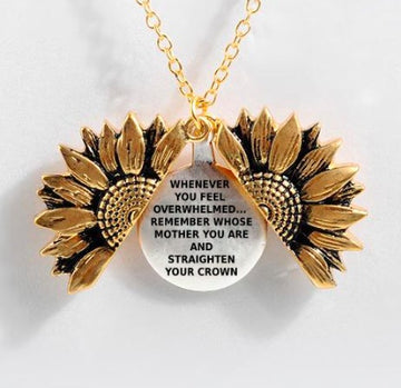 Sunflower Double Layer Lettering Necklace Stylish