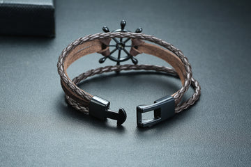 Alloy Lucky Figure 8 Leather Bracelet