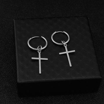 Cross Stud Earrings In Stainless Steel