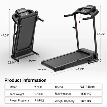 Home Folding Treadmill With Pulse Sensor And Safety Features By DailyBoost