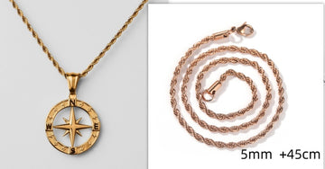 Stainless Steel Compass Circular Necklace Geometric