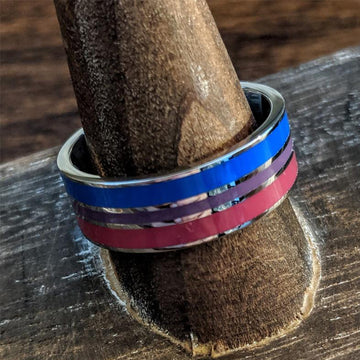 Bisexual Pride Stainless Steel Ring Unisex