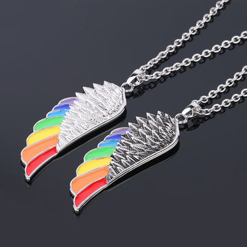 Stainless Steel Wing Pendant Necklace With
