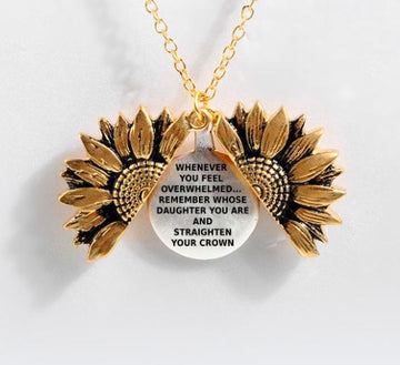 Sunflower Double Layer Lettering Necklace Stylish