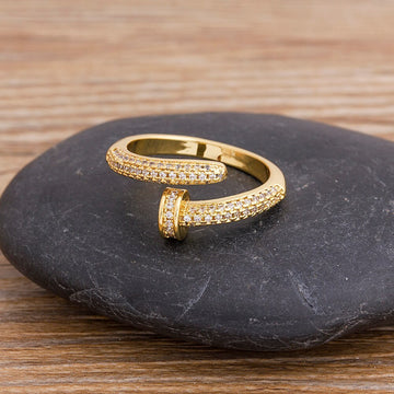 Personalized Geometric Nail Ring For Men